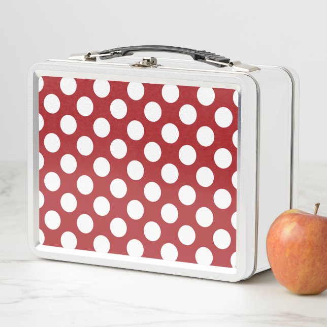 Lunch Box Pois rouges, Motif à points polka, points, pointil (En situation)