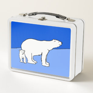 Lunch Box Polar Bear Mom and Cub Peinture - Wildlife Art