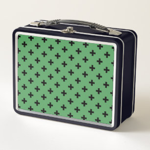 Lunch Box Polka noire croise sur vert