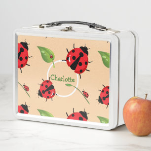 Lunch Box Polka rouge mignon point Ladybug Fleur de margueri