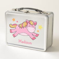Poney caracolant rose personnalisé
