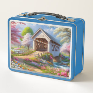 Lunch Box Pont fleuri/ressort coloré et rivière