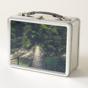 Lunch Box Pont suspendu simple rivière Idrijca, Slovénie