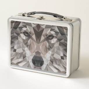 Lunch Box Portrait géométrique Wolf Lone