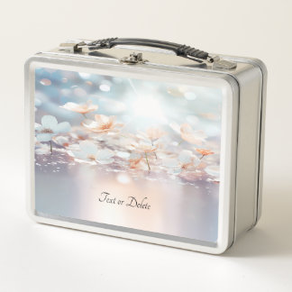 Lunch Box Poubelle Florale de Pêche blanche