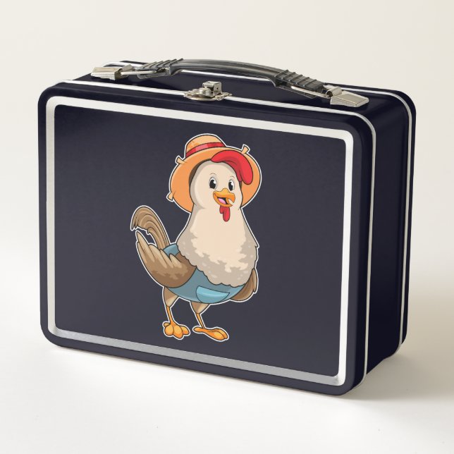 Lunch Box Poulet en fermier avec Casquette (Devant)