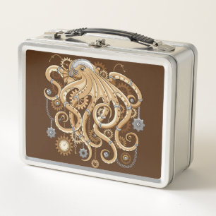 Lunch Box Poulpe Steampunk Rétro Fantastique Mécanique