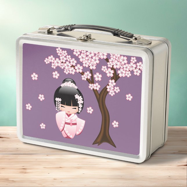 Lunch Box Poupée blanche Kimono Kokeshi mignonne Geisha fill (Créateur téléchargé)