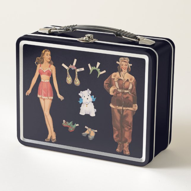 Lunch Box Poupées de papier de mode des années 40 (Devant)