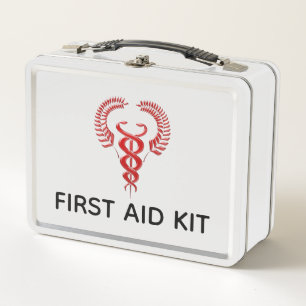 Lunch Box Premiers secours rouge caducée symbole médical urg
