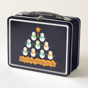 Lunch Box Pyramide des sapins de Noël faite de bonhommes de 