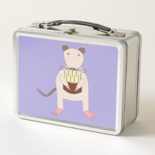 Lunch Box Rat de Siamese avec gâteau d'anniversaire Nom pers