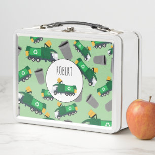 Lunch Box Recyclage des déchets Camion Motif Nom des garçons