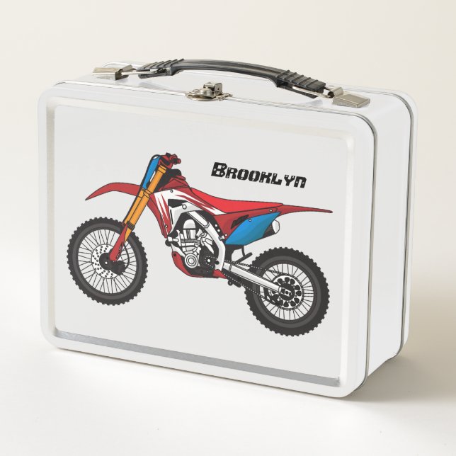 Lunch Box Red dirt bike motorcycle (Devant)