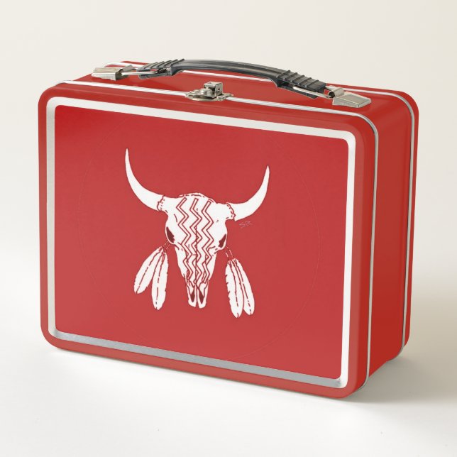 Lunch Box Red Ghost Dance Buffalo boîte à lunch rouge (Devant)