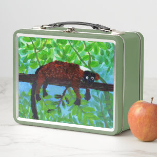 Lunch Box Red Lemur Relaxant animal drôle