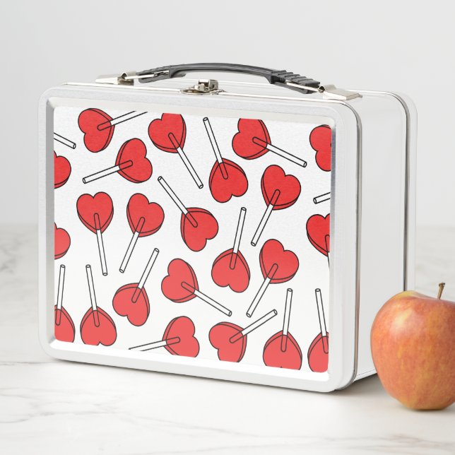 Lunch Box Red Lollipops, Heart Lollipops, Lollipop Pattern (En situation)
