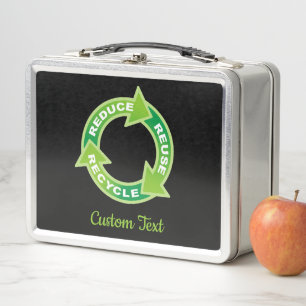 Lunch Box Réduire Réutiliser Recycle Metal Lunette Box