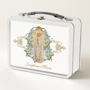 Lunch Box Religieuse Vierge Marie Fleur du Coeur Fatima Priè