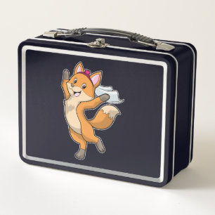 Lunch Box Renard comme mariée avec voile et cœur