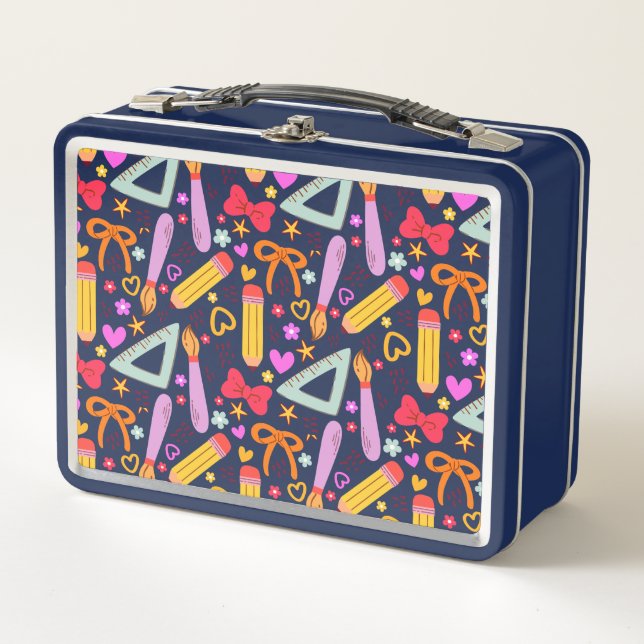 Lunch Box Retour à l'école Motif sans faille (Devant)
