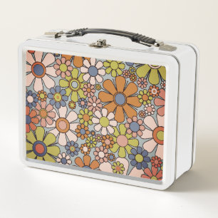 Lunch Box Retro Garden Vintage années 60 les années 70 Fleur