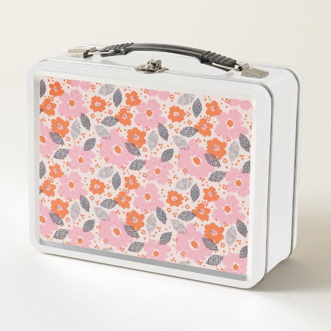 Lunch Box Rétro motif floral mignon (Devant)