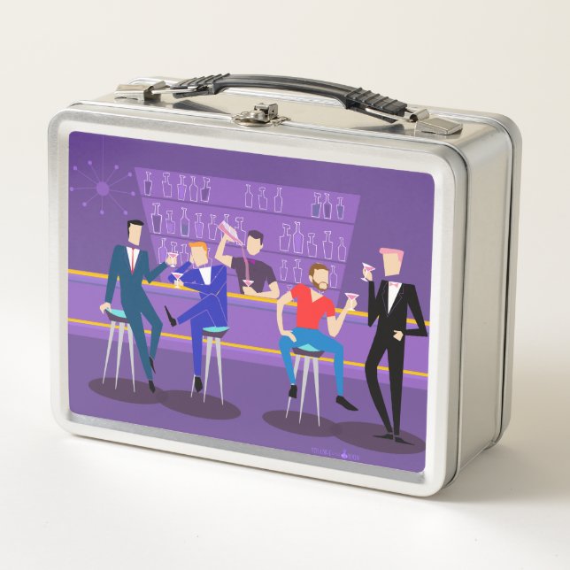 Lunch Box Rétro panier-repas en métal de bar gay (Devant)