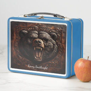 Lunch Box Roar sauvage : Pièce maîtresse du grizzli gravé en