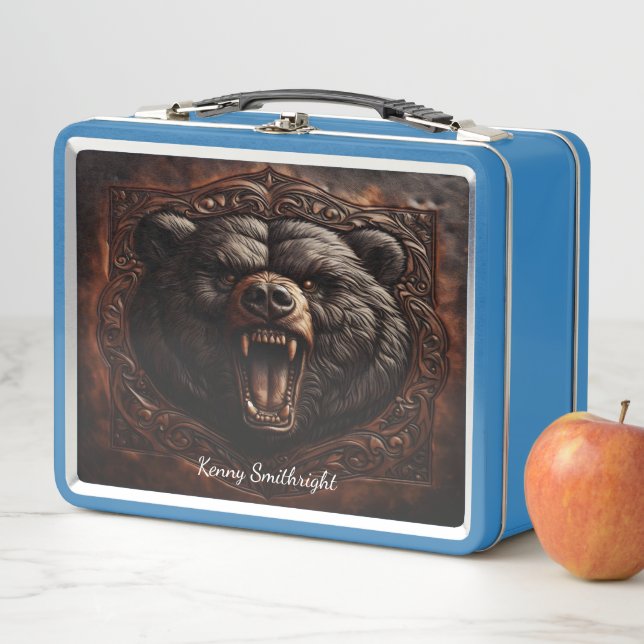 Lunch Box Roar sauvage : Pièce maîtresse du grizzli gravé en (En situation)