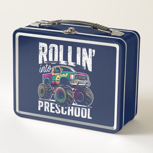 Lunch Box Rollin' In Preschool Monster Truck Retour à l'écol (Devant)