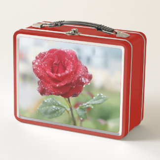 Lunch Box Rose en gouttes de pluie