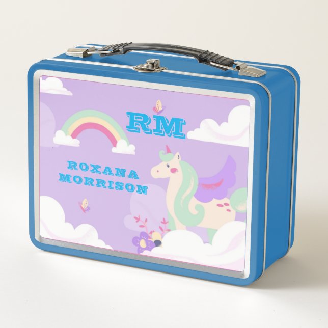 LUNCH BOX ROSE ET ROSE ET VIGNE UNICORN VERT (Devant)