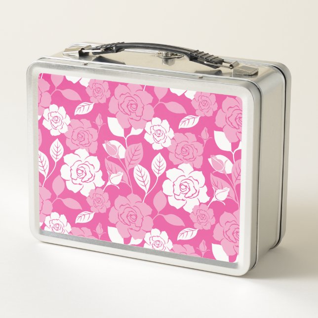 LUNCH BOX ROSE PATTERN (PINK) (Dos)