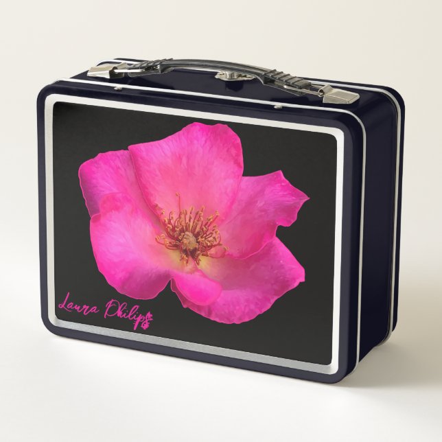 Lunch Box Roses de stylo à plumes - Personnalisé (Dos)