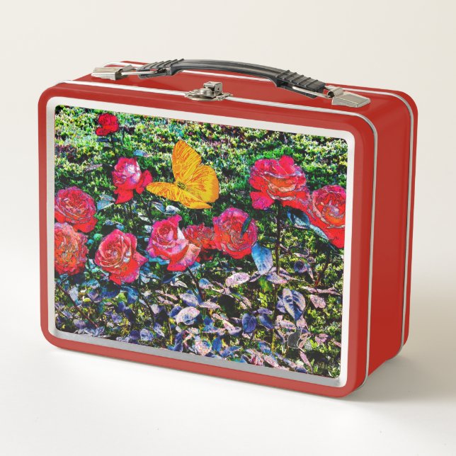 Lunch Box Roses rouges Roses rouges Boîtier en métal (Devant)