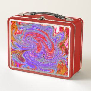Lunch Box Rouge et violet Super Art rétro Abstrait