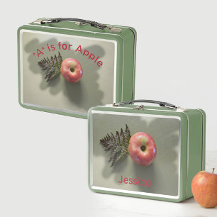 Lunch Box Rouge Pomme Personnalisé photo Vert