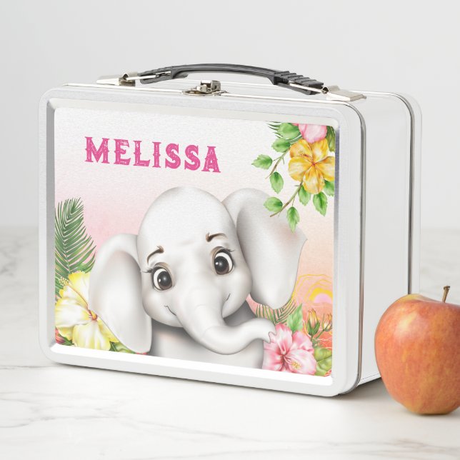 Lunch Box Safari Elephant Jungle Personnalisé (En situation)