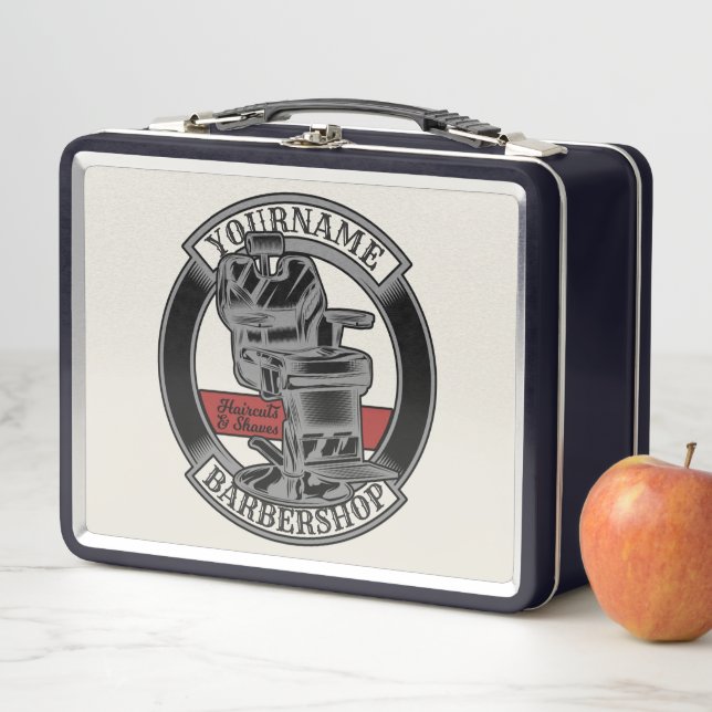 Lunch Box Salon de coiffeur Retro Personnalisé (En situation)