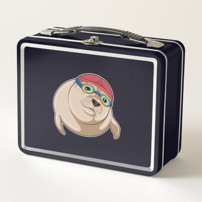 Lunch Box Sceau à nager avec lunettes de natation (Devant)