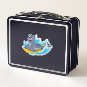 Lunch Box Sceau comme surfeur avec Surfboard