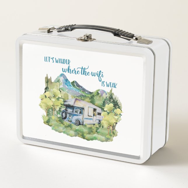 Lunch Box Scène de campeur de l'aquarelle rv Motorhome (Devant)