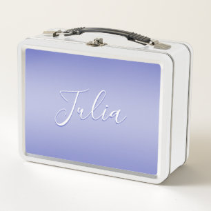 Lunch Box Script cursif modifiable   Violet blanc et violet