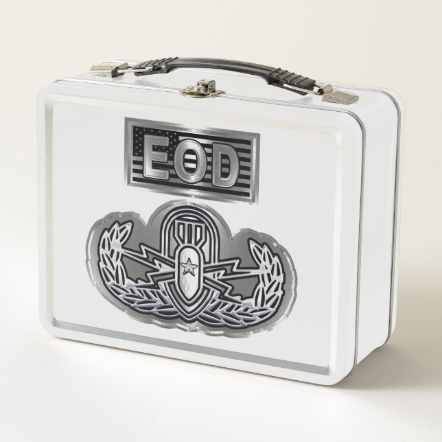 Lunch Box "Senior EOD" avec drapeau américain personnalisé (Devant)