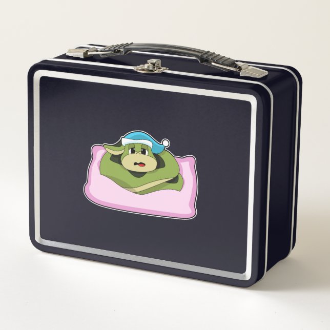 Lunch Box Serpent au coucher avec casquette (Devant)