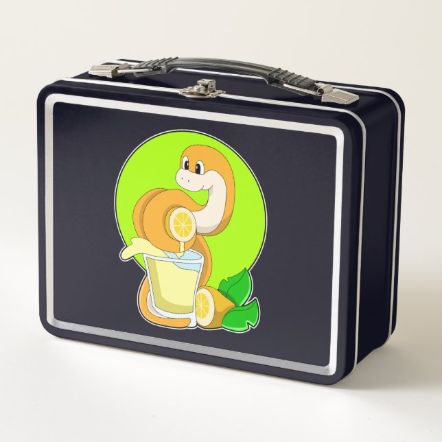 Lunch Box Serpent avec verre de jus de citron (Devant)