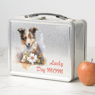 Lunch Box Shetland Sheepdog Chiot Pet Aquarelle