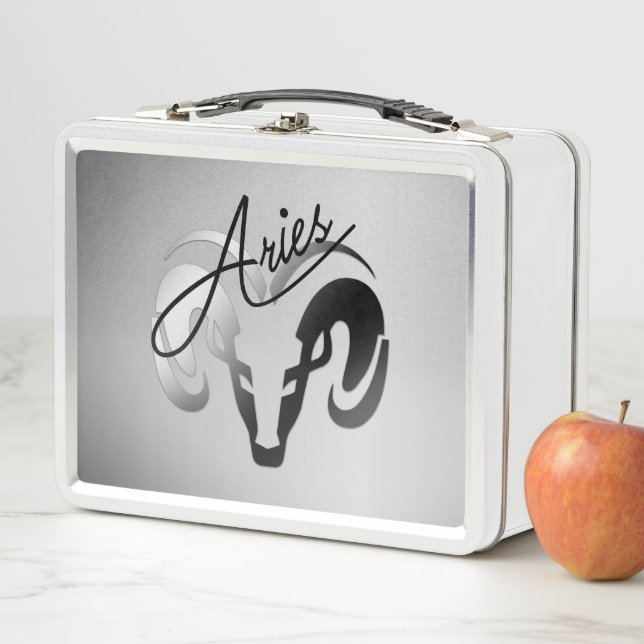 Lunch Box Silver Aries le bélier Zodiac (En situation)