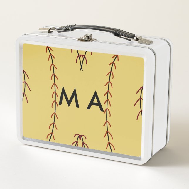 Lunch Box Simple monogramme ajouter votre nom lettre man min (Devant)